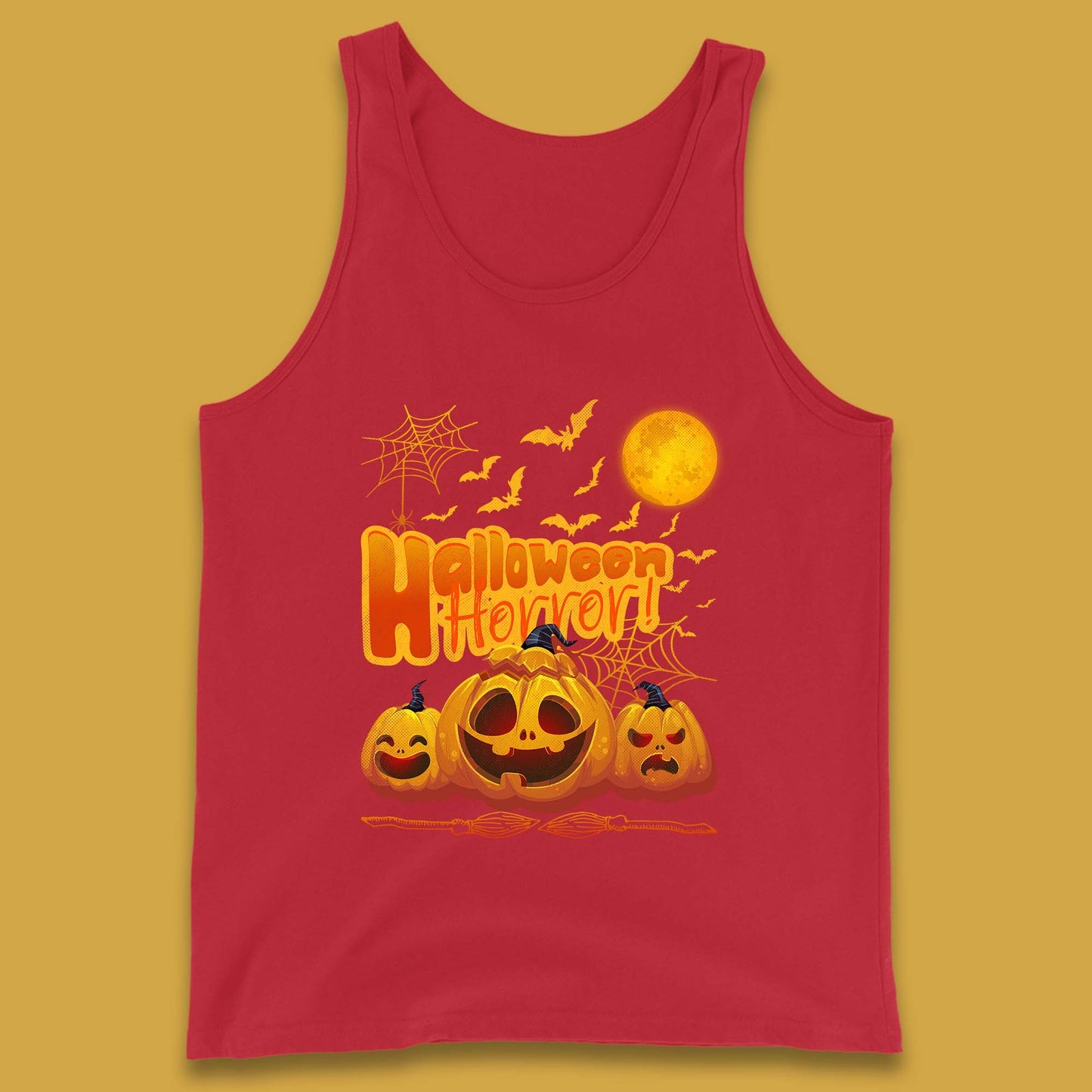 Happy Halloween Jack-o-lantern Horror Scary Monster Pumpkins Tank Top