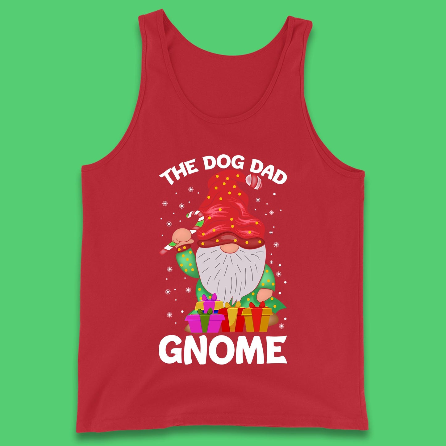 the dog dad gnome christmas tank top