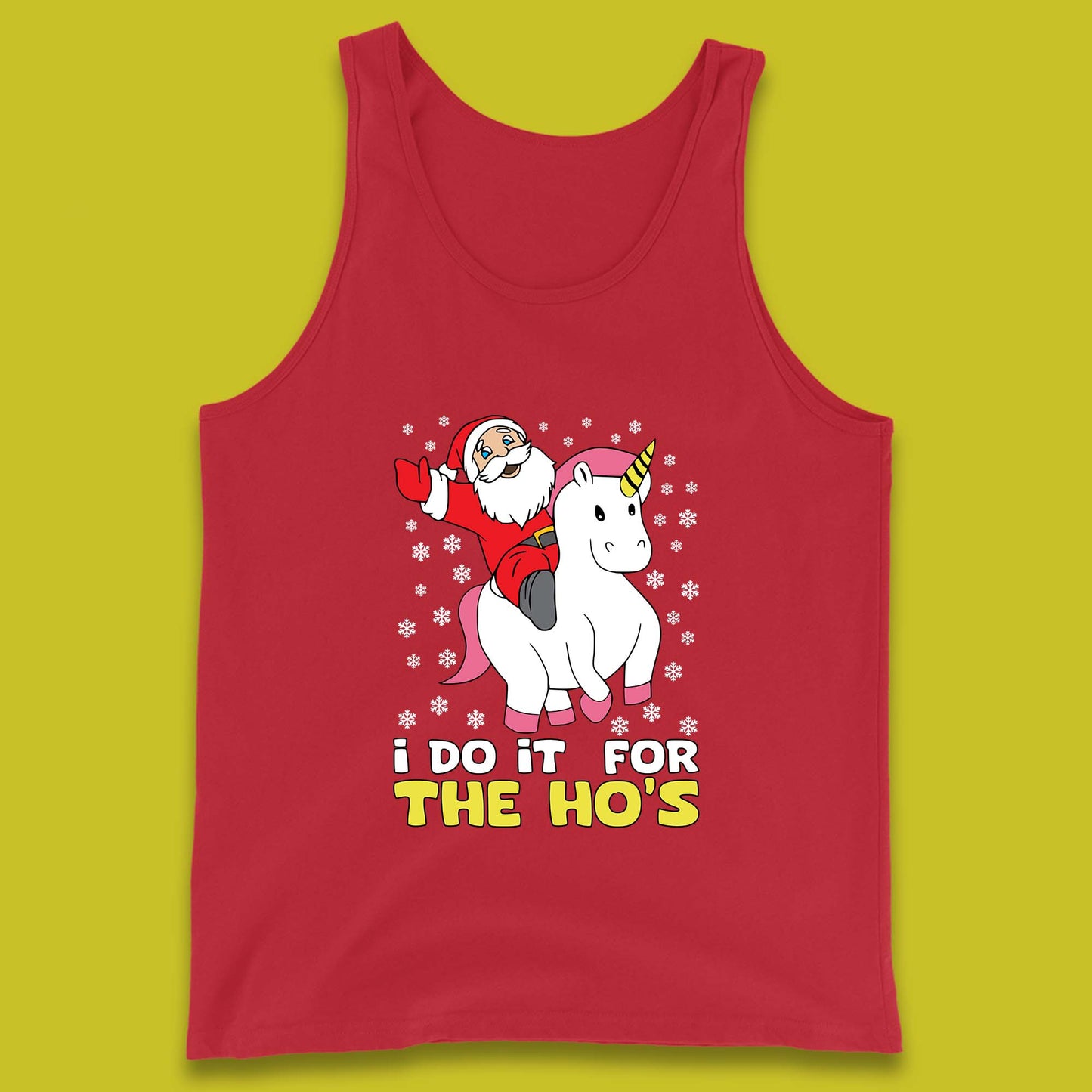 santa riding unicorn tank top