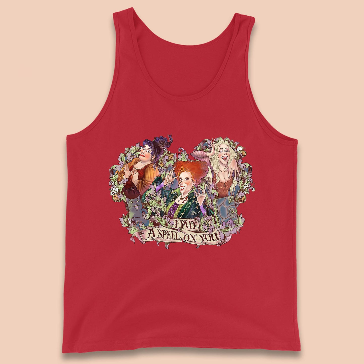 I Putt A Spell On You Halloween Sanderson Sisters Hocus Pocus Vintage Witches Tank Top