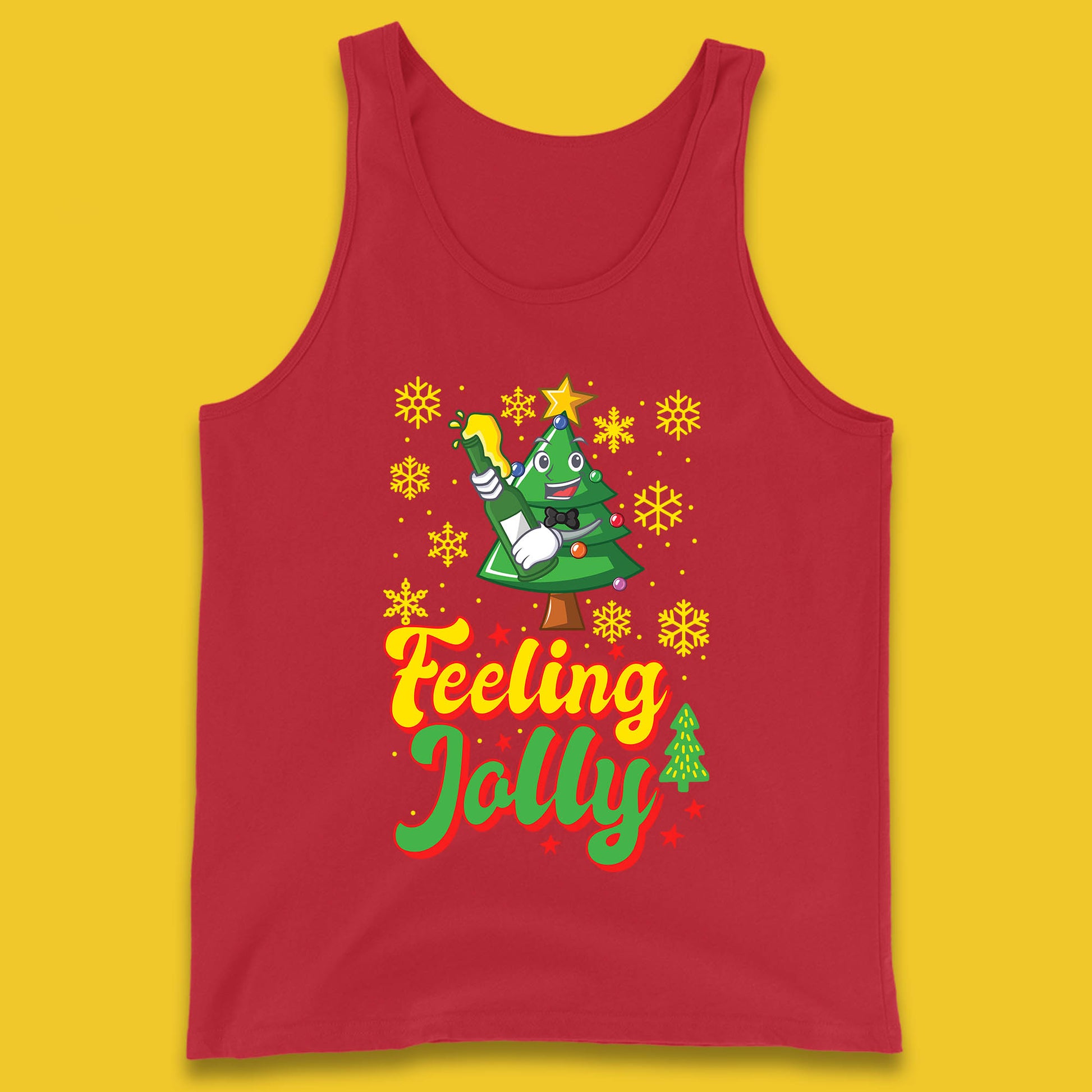 feeling jolly christmas beer tank top