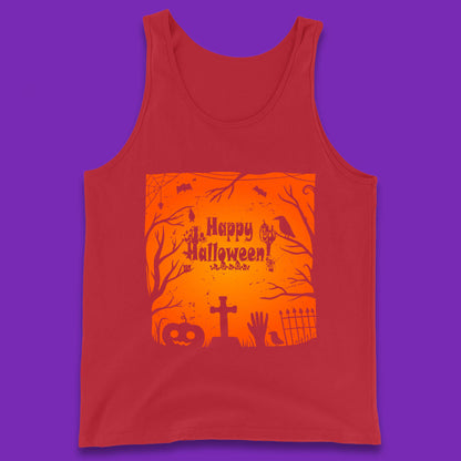 Happy Halloween Witch Hand Cross Sign Scary Pumpin Spooky Terrific Halloween Night Tank Top
