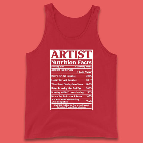 Artist Nutrition Facts Tank Top