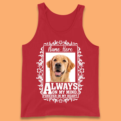 Personalised Pet Always On My Mind Forever In My Heart Custom Photo Memorial Tank Top