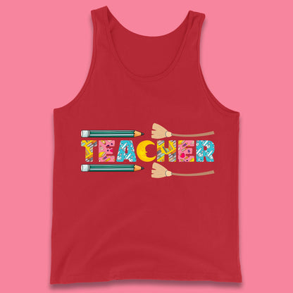 Halloween Teacher Spooky Teacher Ghost Halloween School Tank Top