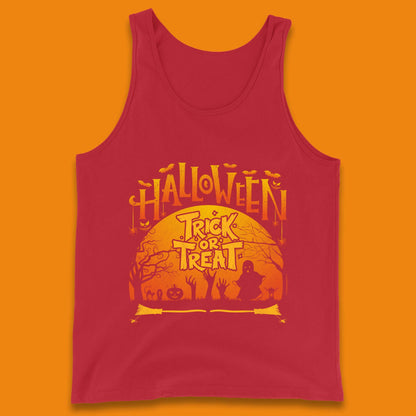 Halloween Trick Or Treat Horror Boo Ghost Creepy Zombie Hands Out Of Graveyard Tank Top