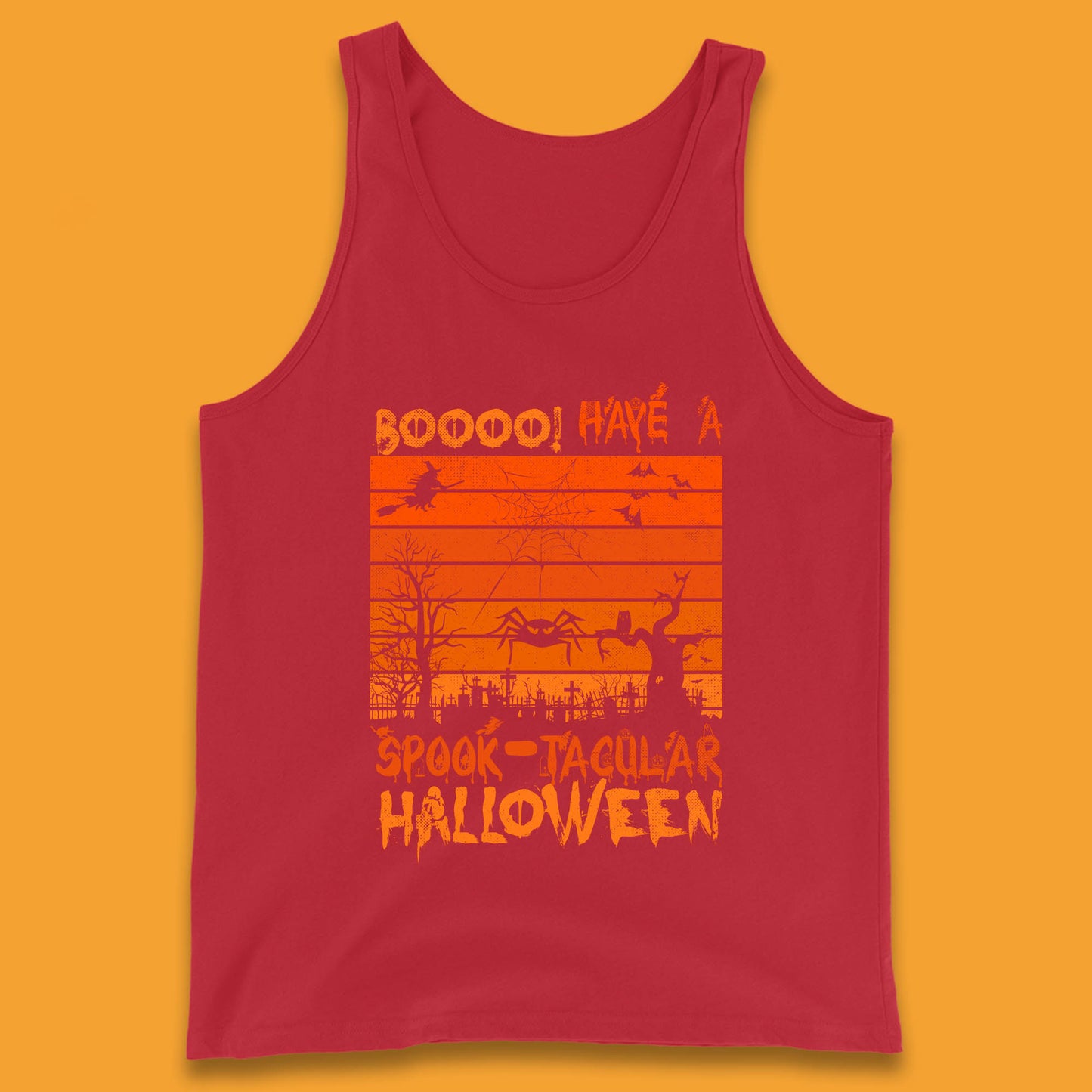 Booo Have A Spook Tacular Halloween Graveyards With Dead Tree Horror Scary Tank Top