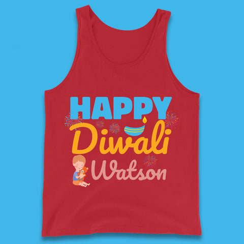 Personalised Happy Diwali Festival Of Lights Your Name Indian Diwali Holiday Celebration Tank Top