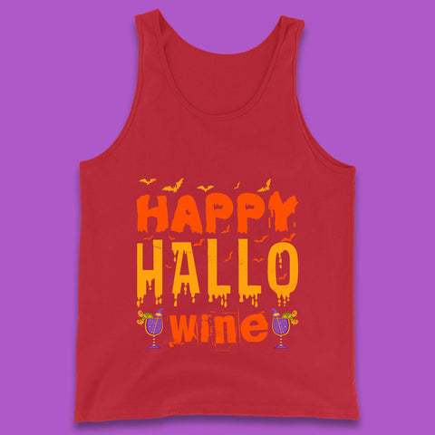 Happy Hallowine Funny Halloween Wine Drinking Party Wine Lover Tank Top