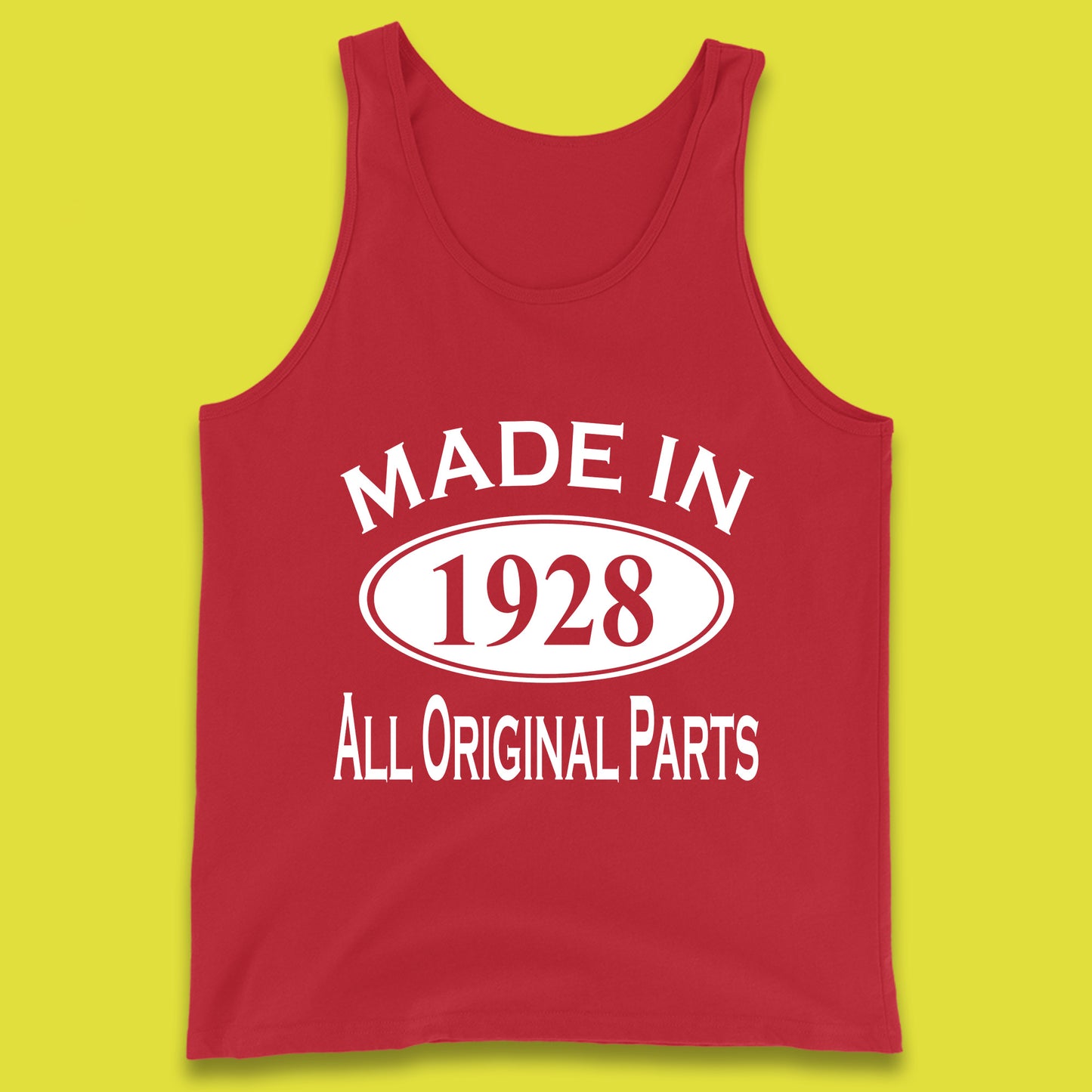 Made In 1928 All Original Parts Vintage Retro 95th Birthday Funny 95 Years Old Birthday Gift Tank Top