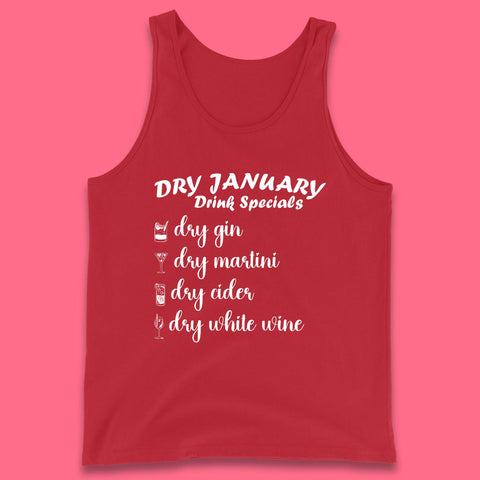 Dry January Drink Menu Tank Top