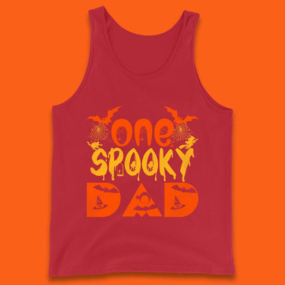 One Spooky Dad Happy Halloween Fall Season Dad Life Spooky Flying Bats Tank Top
