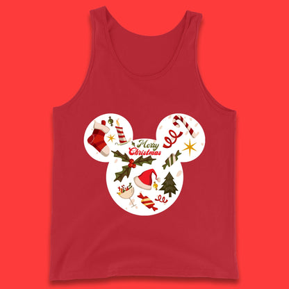 merry christmas disney mickey mouse head tank top