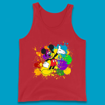 Abstract Paint Splashing On Disney Mickey Mouse Disneyland Trip Tank Top