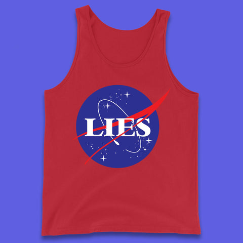 NASA Lies Logo Parody Tank Top