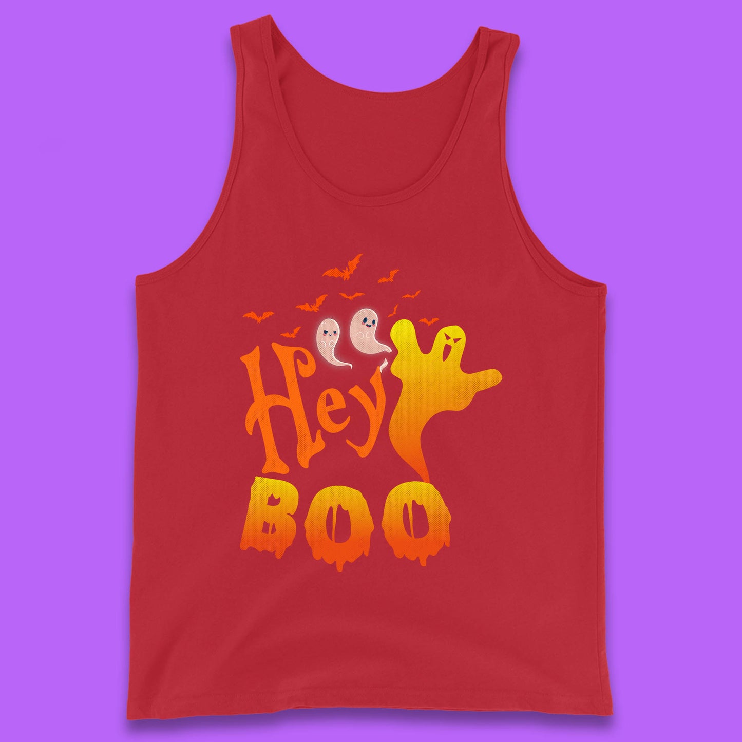 Whispers in the Moonlit Night Hey Boo Horror Scary Costume Halloween Boo Wear Tank Top