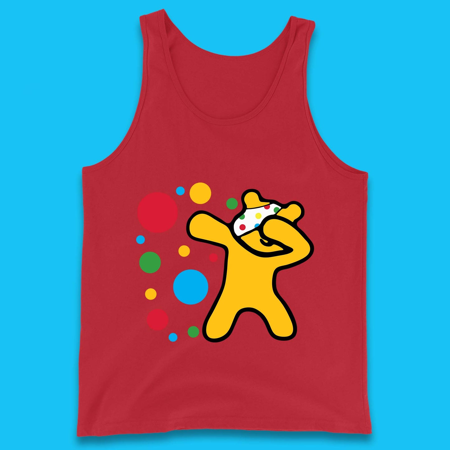 Dabbing Spotty Pudsey Bear Children In Need Dab Dance Spotty Day Donation Tank Top