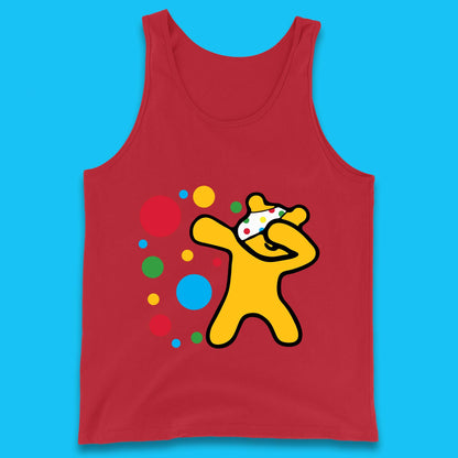 Dabbing Spotty Pudsey Bear Children In Need Dab Dance Spotty Day Donation Tank Top
