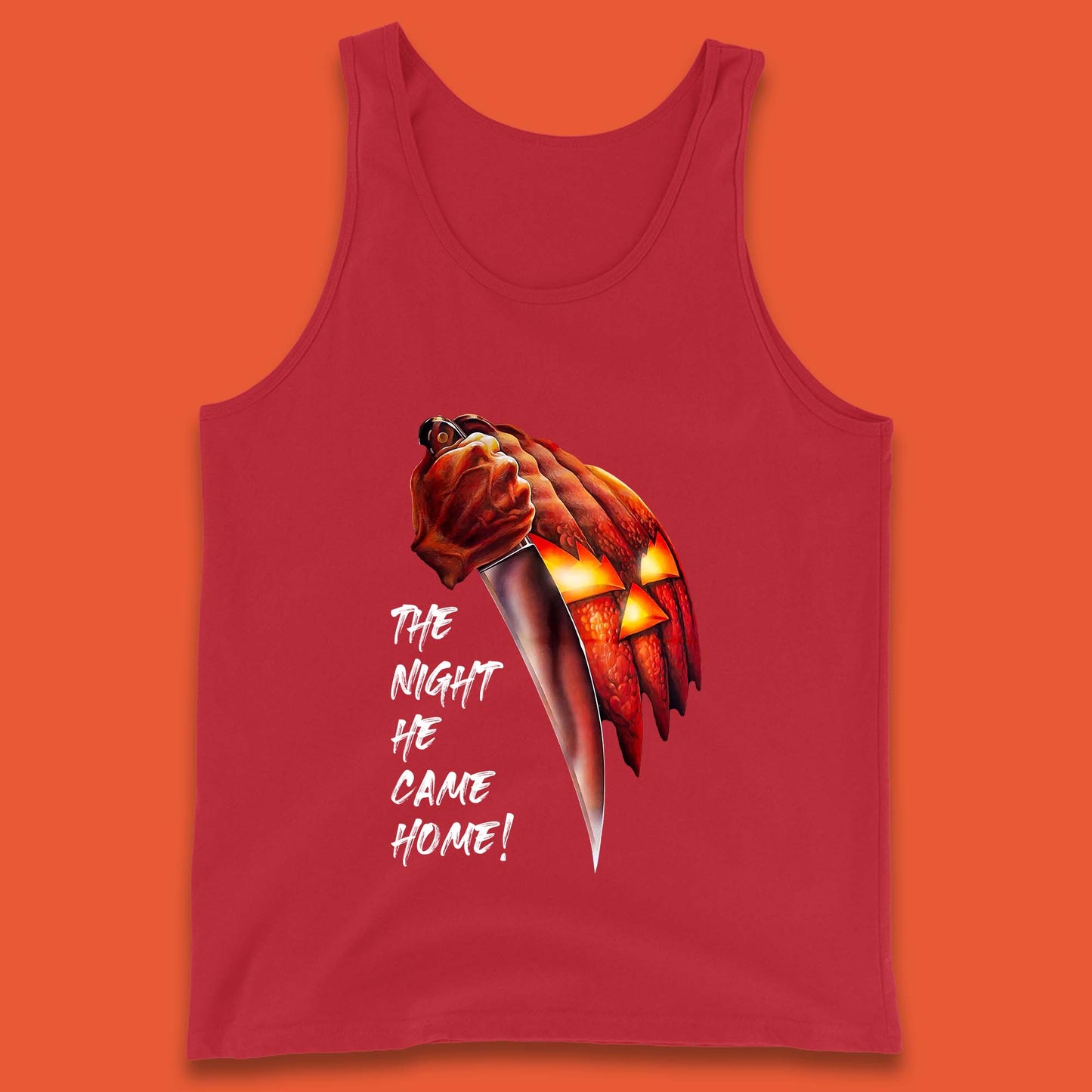 The Night He Came Home Michael Myers Happy Halloween Pumpkin Jack-o'-lantern Tank Top