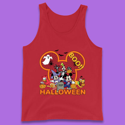 Disney Halloween Mickey Mouse Minnie Mouse Boo Ghost Friends Donald Duck Pluto Goofy Cartoon Disneyland Trip Tank Top