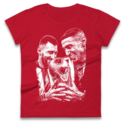 Lionel Messi Angel Di Maria Ladies T Shirt
