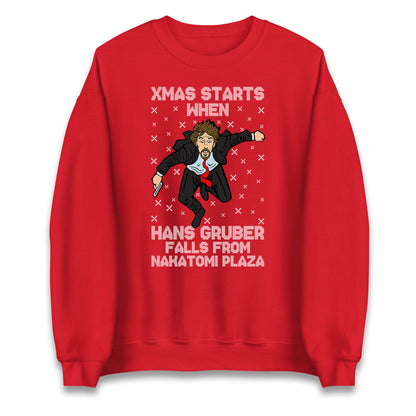 hans gruber falling sweatshirt