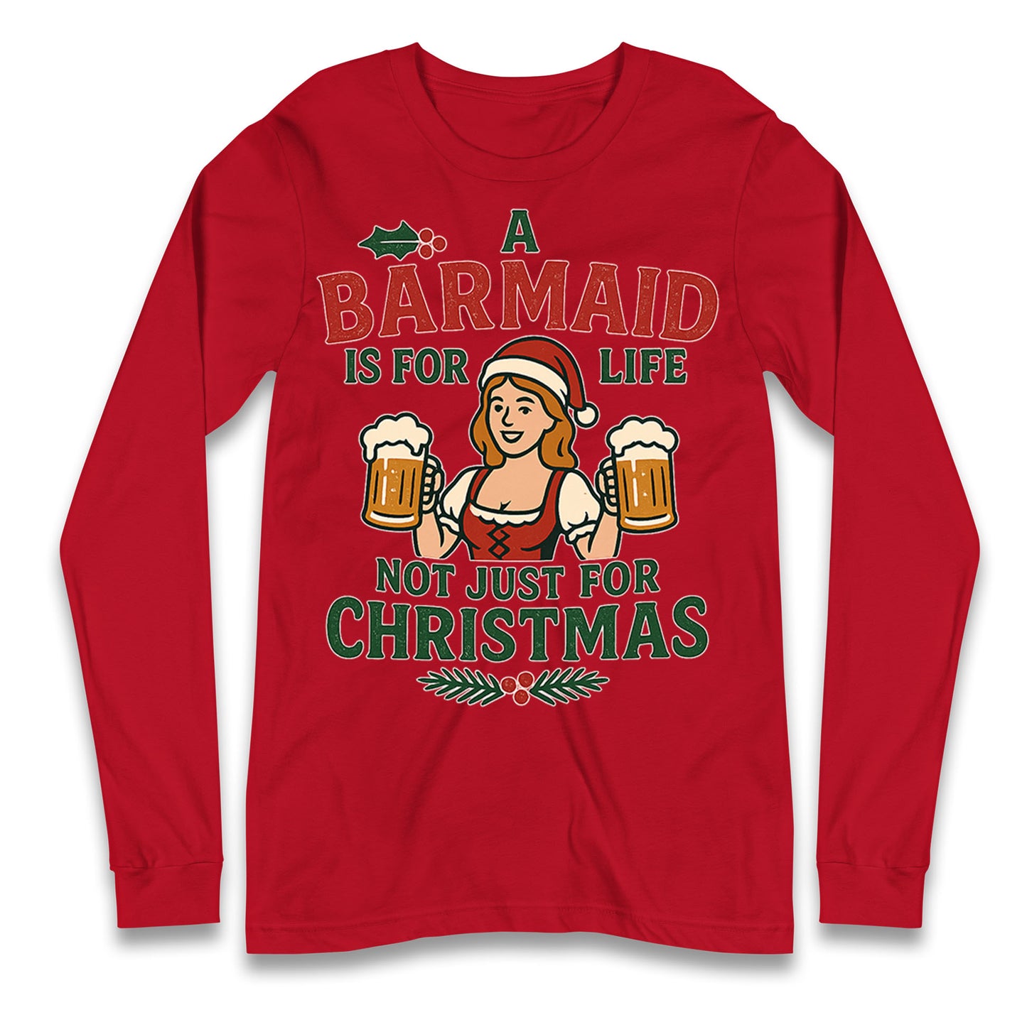 Barmaid Xmas Longsleeve T Shirt
