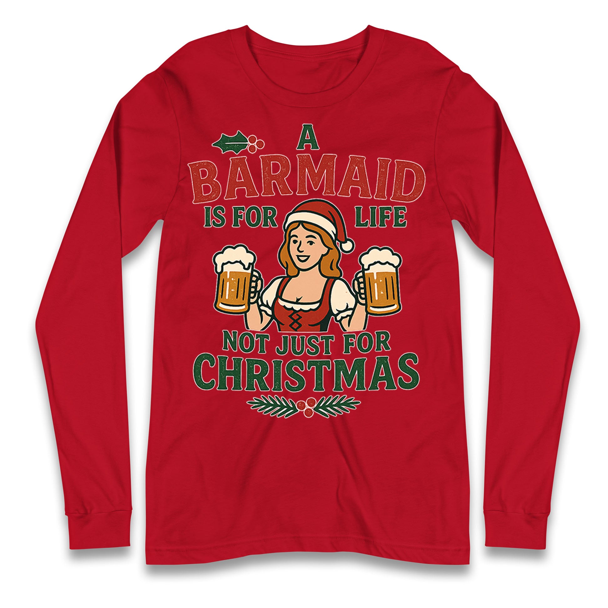 Barmaid Xmas Longsleeve T Shirt