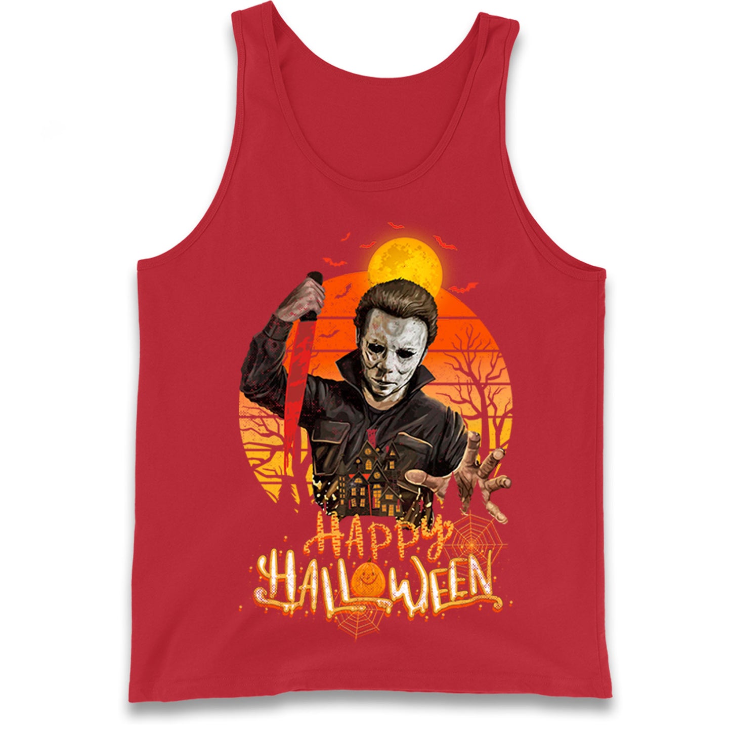 Michael Myers Happy Halloween Tank Top