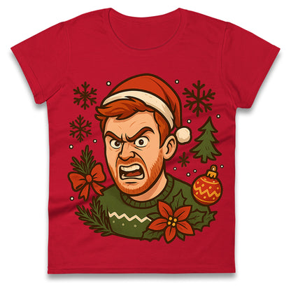 Angry Ginge Christmas Ladies T Shirt
