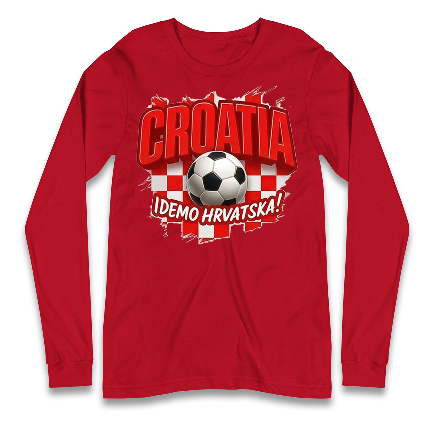 Croatia Retro World Cup Longsleeve T Shirt