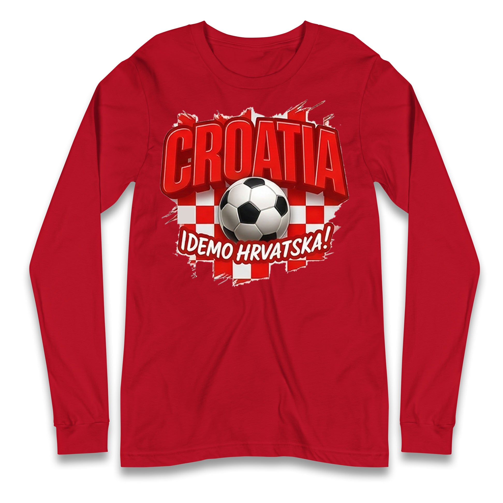 Croatia Retro World Cup Longsleeve T Shirt
