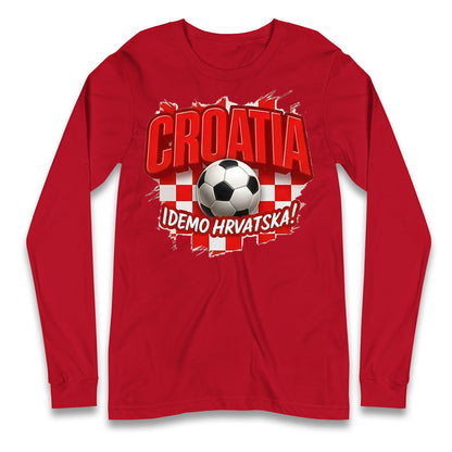 Croatia Retro World Cup Longsleeve T Shirt