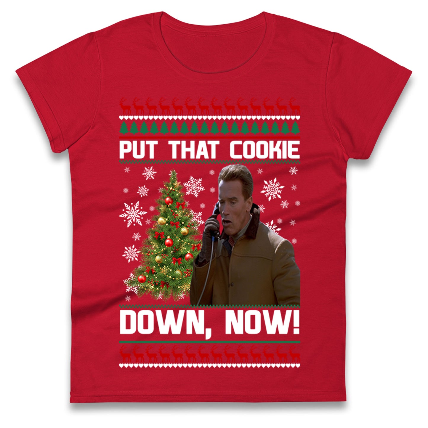 Arnie Christmas Ladies T Shirt
