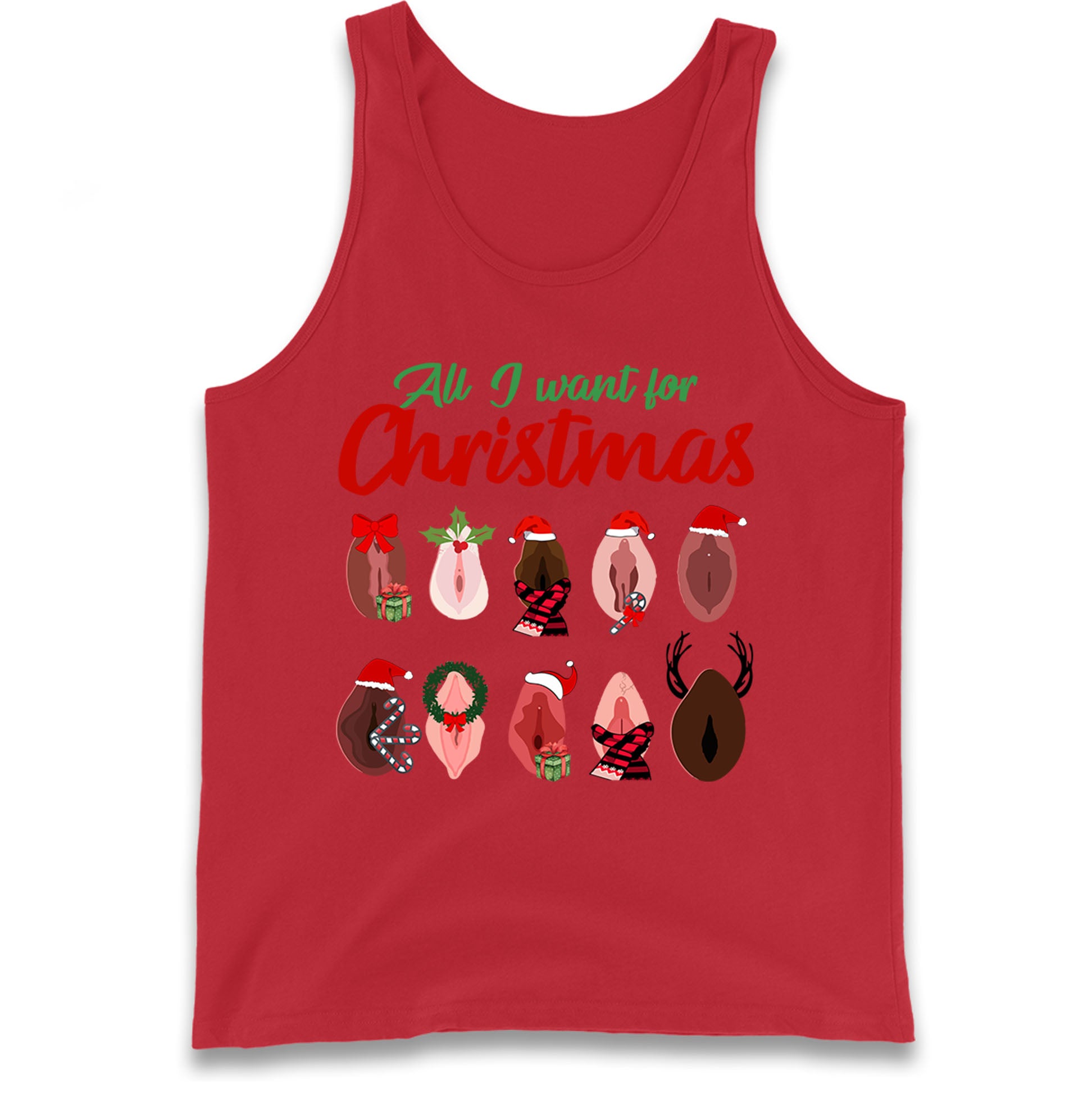 All I Want For Christmas Vagina Funny Tank Top