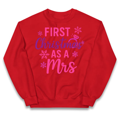 First Christmas As A Mrs Kids Jumper