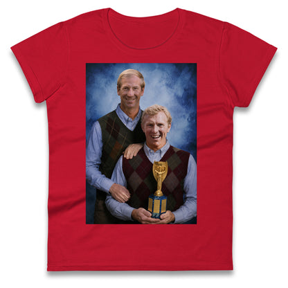 Bobby Moore Bobby Charlton Step Brothers Style England 1966 Ladies T Shirt