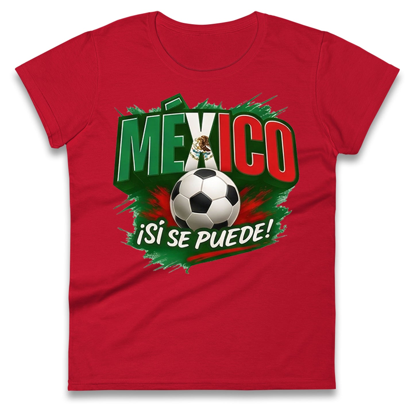 Mexico Retro World Cup Ladies T Shirt