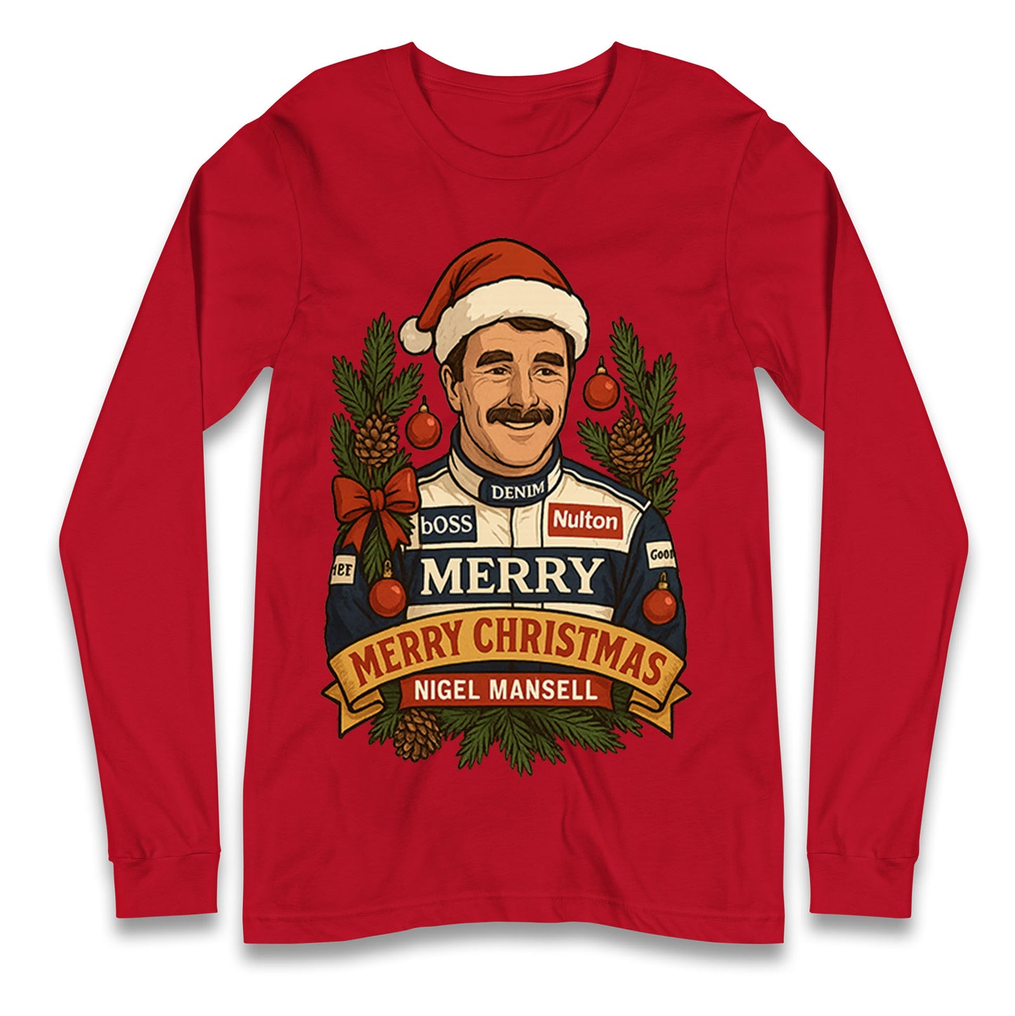 Nigel Mansell Christmas Longsleeve T Shirt