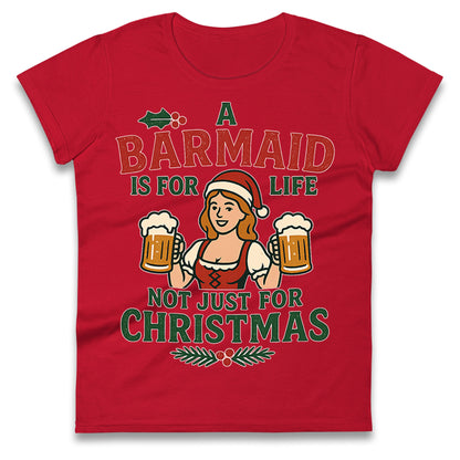 Barmaid Xmas Ladies T Shirt