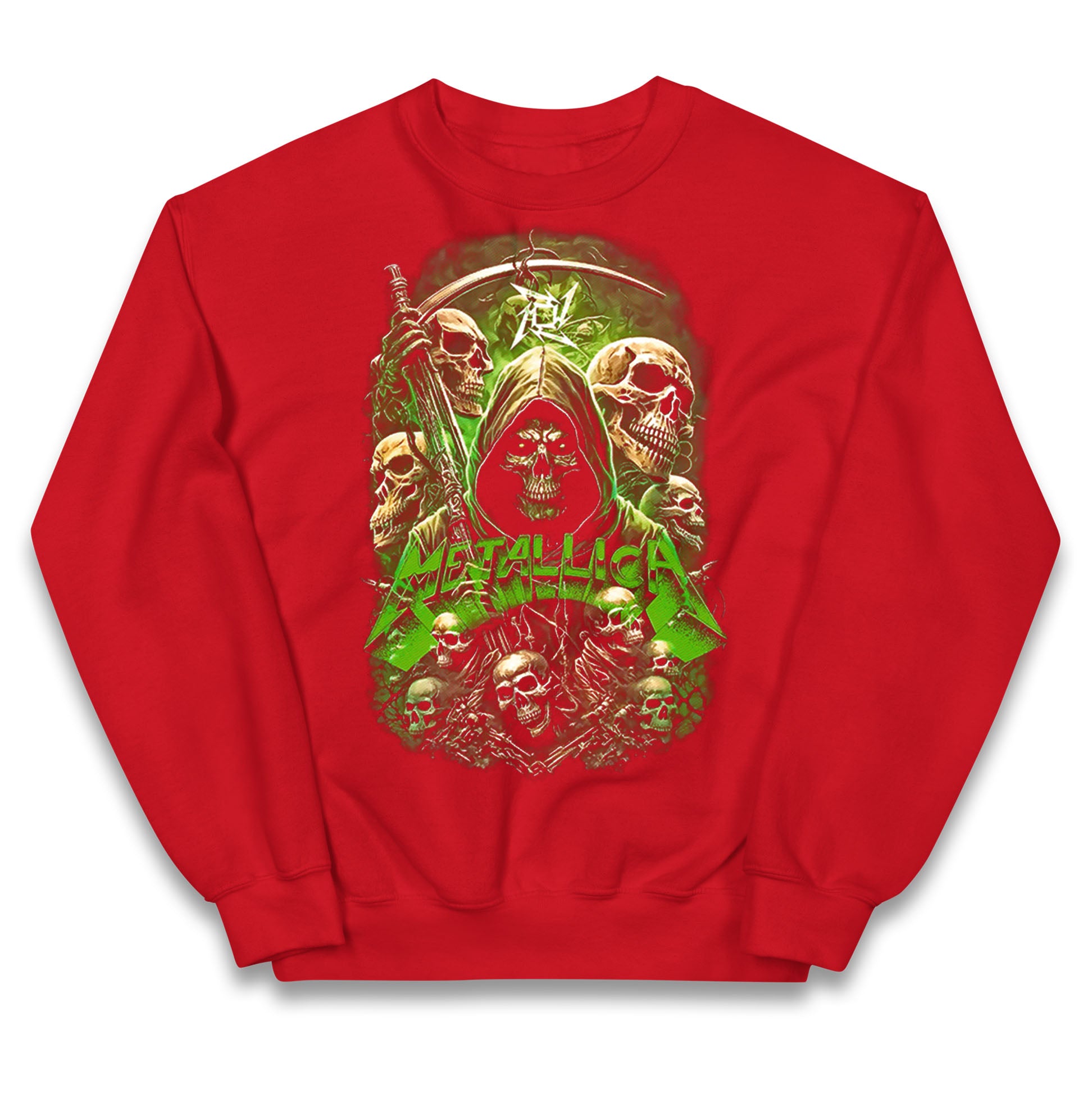 Metallica Green Skulls Kids Jumper