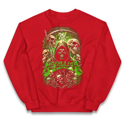 Metallica Green Skulls Kids Jumper