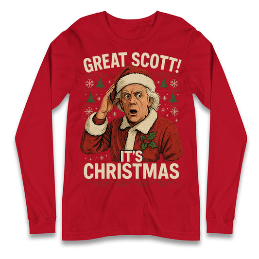 Great Scott It's Christmas Back To The Future Long Sleeve Shirt