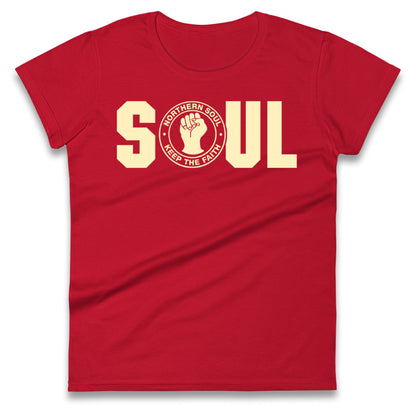 Northern Soul Keep The Faith Logo Ladies T Shirt 
