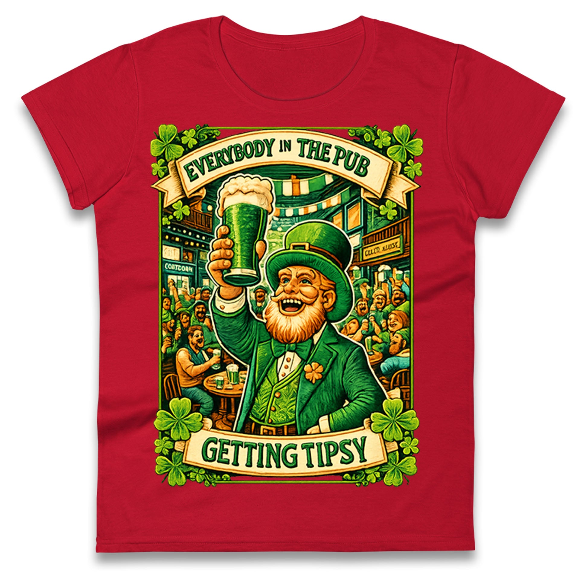 Everybody In The Pub Getting Tipsy Ladies T Shirt