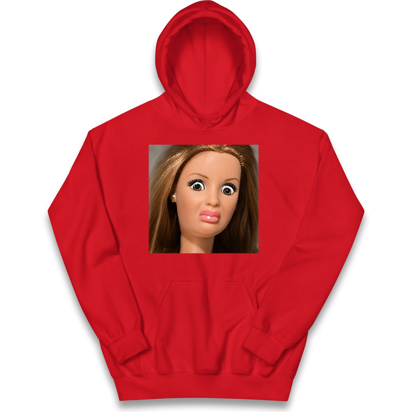 Funny Distressed Doll Face Meme Kids Hoodie