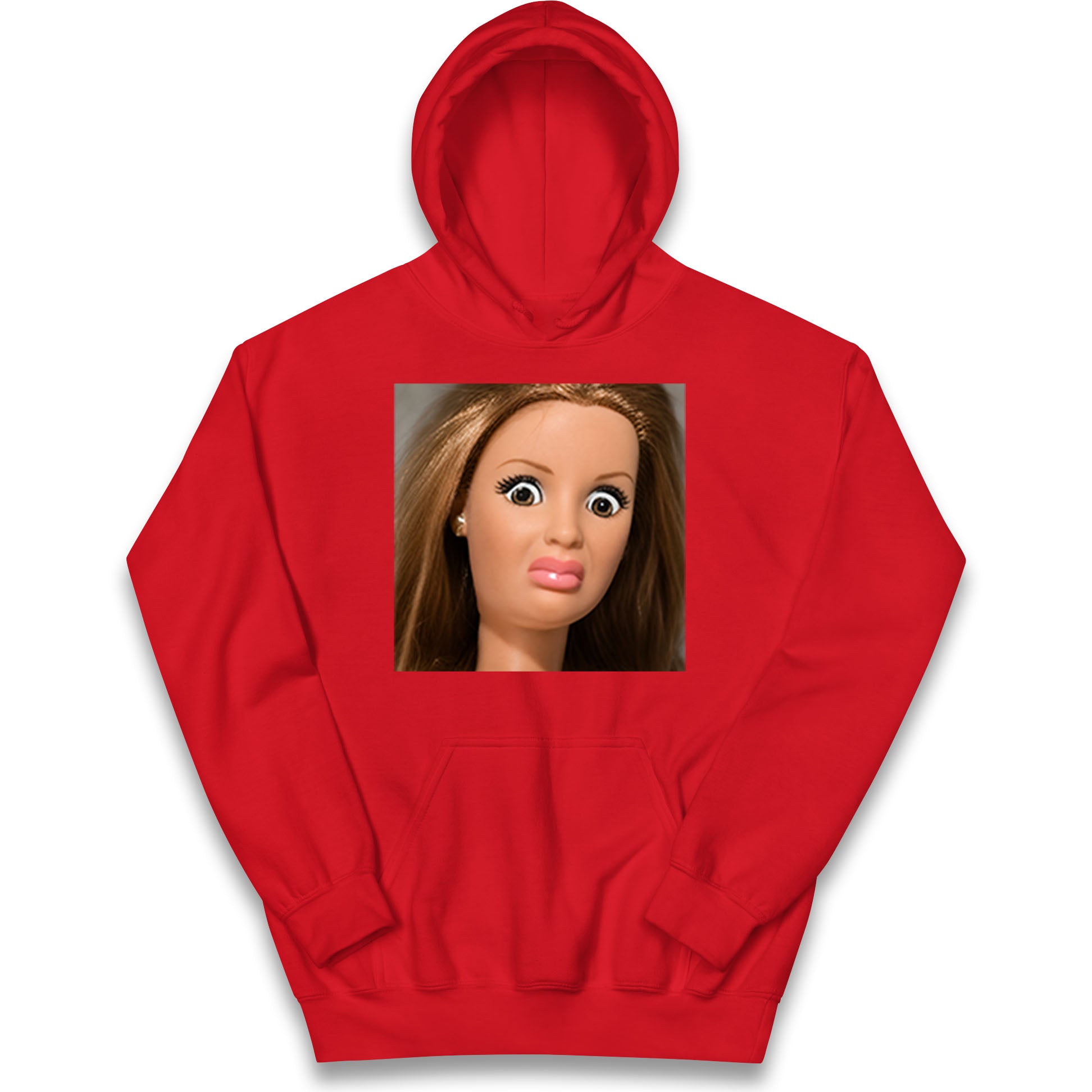 Funny Distressed Doll Face Meme Kids Hoodie