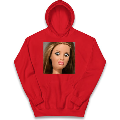 Funny Distressed Doll Face Meme Kids Hoodie