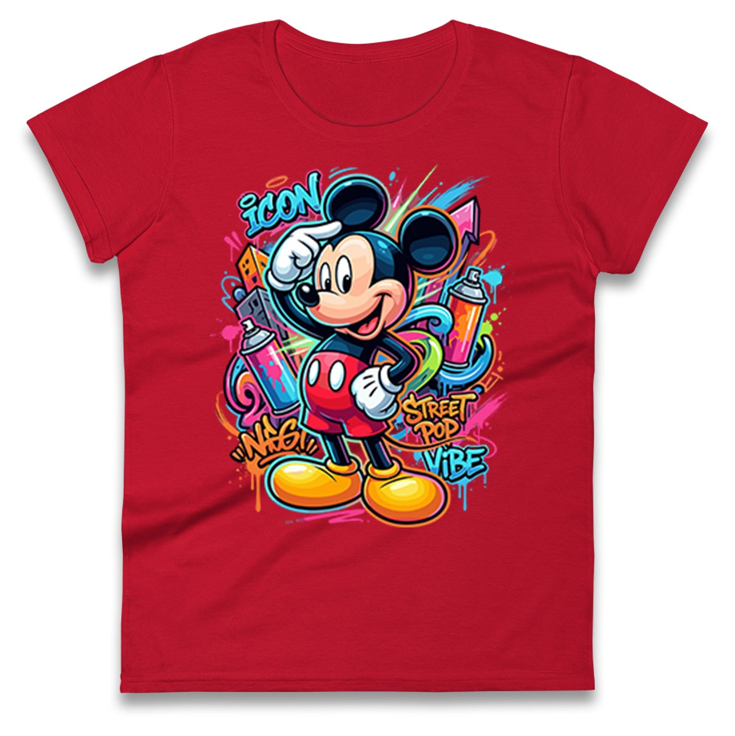 Graffiti Mickey Ladies T Shirt