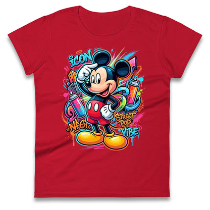 Graffiti Mickey Ladies T Shirt